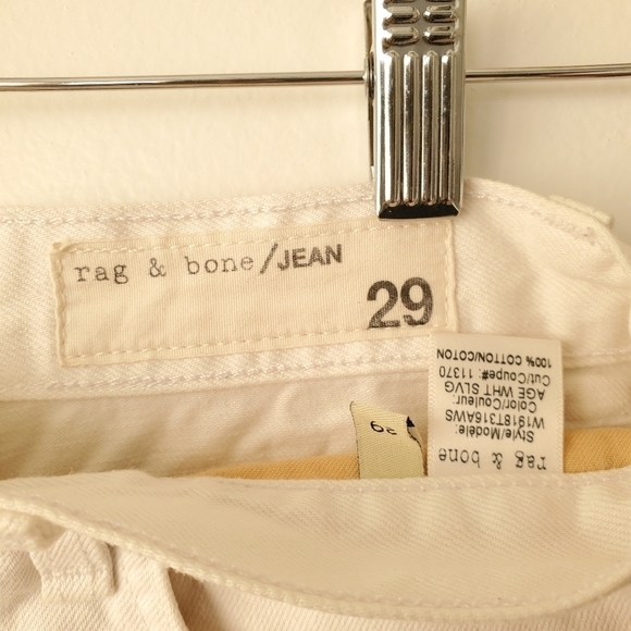 Rag & Bone Jean Womens White Button fly Raw Hem Distressed Cotton Shorts Size 29 - Picture 4 of 4